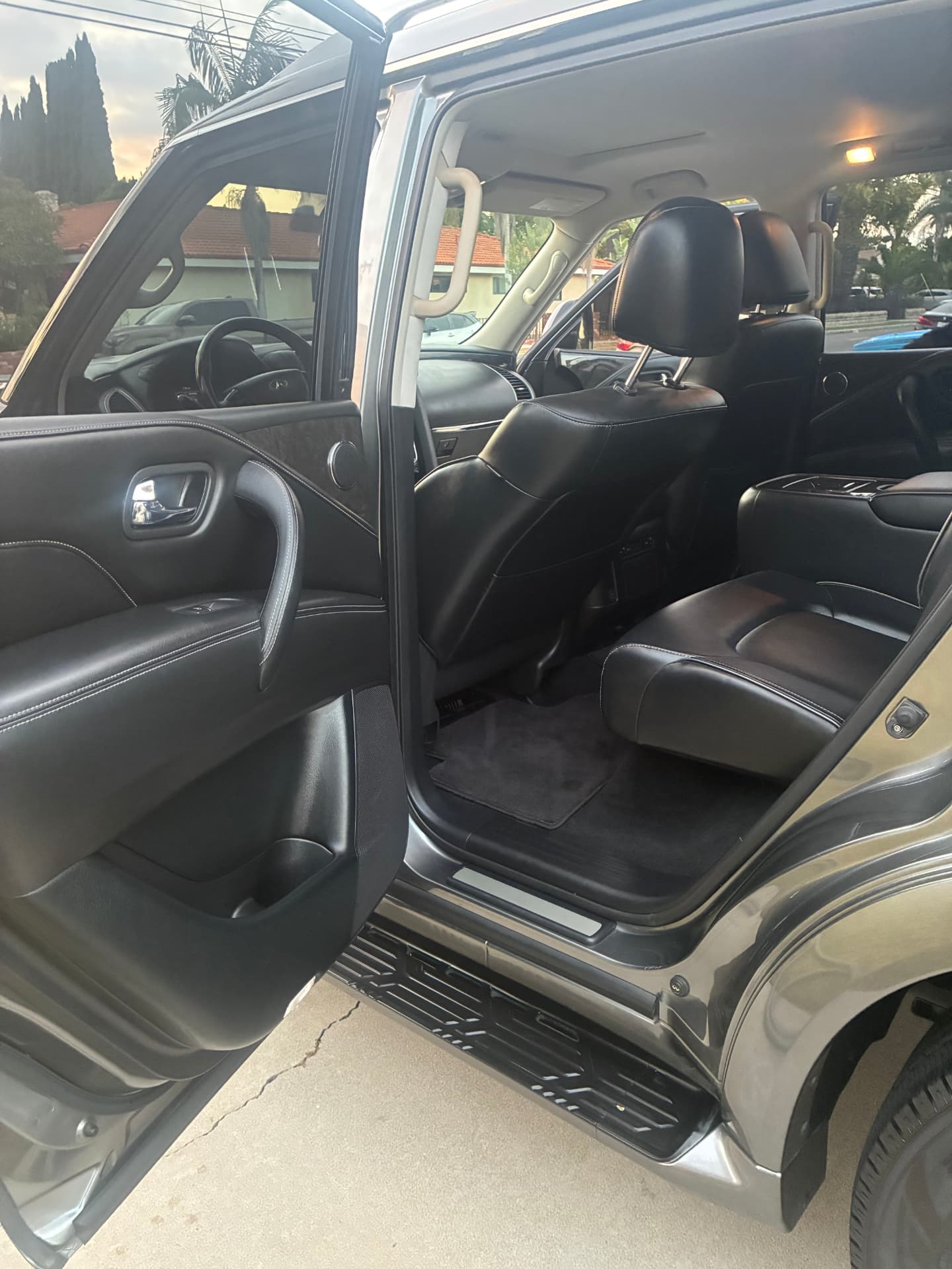 Vacuumed rear seats and clean carpet after a full interior detail